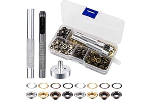 SHIQUAN 200 Stück Ösen Werkzeug Kit,Lochnieten Mit Aufbewahrungsbox,Ösen Einschlagwerkzeug,Nietenzange Set Basteln Papier,Geeignet Für Schuhe, Ledertaschen, Kleidung Heimwerkerarbeiten