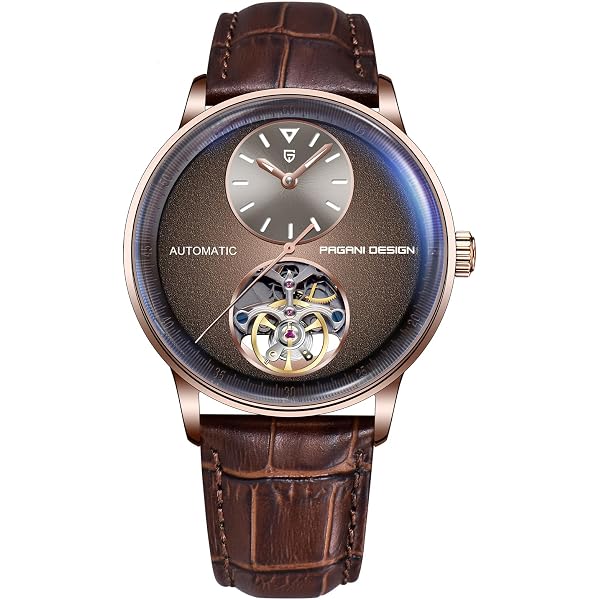 SUZAKU Orologio automatico da uomo minimalista 42mm casual in acciaio inossidabile impermeabile cavo orologio meccanico da uomo night light pointer in pelle orologio classico da (Argento Nero