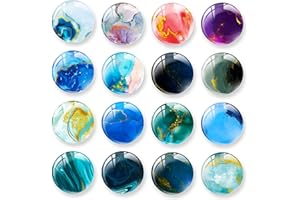 Cosylove 16pcs Kühlschrankmagnete, Kristallglas Kühlschrankmagnete für Büroschränke, Whiteboards, Fotos, schöne dekorative Magnete für zu Hause schmücken (Marmor Gold)