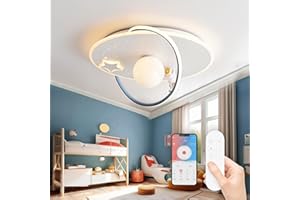 ‎AHXIAOZN AHXIAOZN LED Deckenleuchte Kinderzimmer, Mond Astronaut Deckenleuchten für Kinder, 50cm Kreative Kinderzimmerlampe Dimmbar mit Fernbedienung, Schlafzimmer Decke Lampe Für Jungen und Mädchen Zimmer