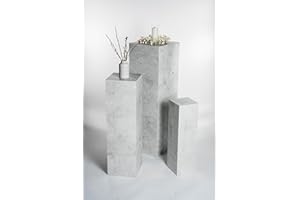 STEMA Seyfried Dekosäule innen/außen, Säule/Podest/Sockel in 3 Größen (Zement, Außensäule 80x25x25 cm)