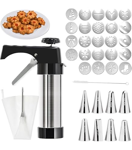 Kaiser Classic Gebäckpresse 200 ml, mit 10 Designscheiben 6 Garniertüllen, einfache Einhand-Bedienung Küche, Haushalt & Wohnen