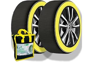 W-Parts Arctic Socks - Coppia di Calze da Neve Bottari Revo - Catene da Neve - OMOLOGATE in Italia ed Europa (Taglia L) - con Coppia Guanti di plastica Lunghi - Facili da Montare - Veloci da Montare