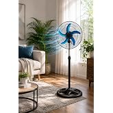 Sanayi Tipi 80W G&uuml;&ccedil;l&uuml; Vantilat&ouml;r 56cm Isı Yalıtımlı Motor 5 Pervaneli MPIA Ev Ofis Ayaklı Fan