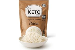 Keto Chef Shirataki Udon Nudlar 270 g (paket med 1) – luktfri, låg kalori- och fettfri, högfiber, ketovänlig, vegansk och glutenfri, konjaknudlar med låg kolhydrater