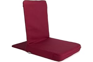 Bodhi Mandir Bodenstuhl XL | Meditationsstuhl mit dickem Sitzkissen | Komfortabler Bodensessel mit gepolsterter Rückenlehne | Waschbarer Bezug | Ideal für Freizeit, Yoga & Meditation (Bordeaux)