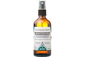 HYDROSCORPUS Argento Colloidale 40PPM 100ml Bottiglia di VETRO ●Ionizzazione 100% solare●Oligoelemento organico disponibile 100%