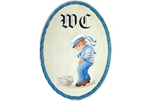 Kaltner Präsente – Idea de regalo – Madera Artículo decorativo para puerta en diseño antiguo artículo de decoración de baño humor