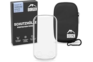 Borgen E-Bike Protection d'écran | adapté pour Shimano Steps SC-E-6100 Housse de protection | Transparent, étanche. Inclut un sac/une housse de protection en néoprène.