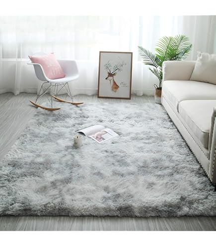ConCus-T Tappeto da bagno grigio per ragazze ragazzi camera da letto Shag pelliccia sintetica tappeto da gioco soffice tappeto peloso carino per vasca soggiorno, grigio scuro, 60 x 120 cm