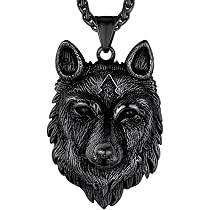 Collier pendentif tête de loup viking pour homme, acier inoxydable Collier pendentif tête de loup viking pour homme, acier inoxydable