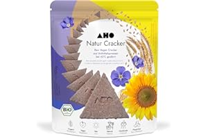‎AHO AHO Natur Cracker aus Bio Urdinkel-Sprossen 100g | Rohkostcracker aus gekeimtem Urgetreide aus deutschem Bio-Anbau | Superfood Sprossencracker | 100% Bio, Vegan, Raw | 100g Plastikfrei verpackt