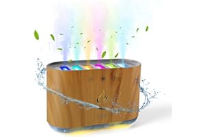 GUPAY Humidifier for Bedroom, Ultrasonic Dynamic Pickup Humidifiers with 7 Colorful Lights, 6 Nozzles, Auto-Off, Up to 32H, Ultra Quiet Cool Mist Humidifier for Home, Office