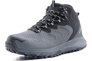 OUTJET Men's Waterproof Hiking Boots Lightweight Comfortable Breathable Outdoor All-Terrain Trekking Ankle Boots