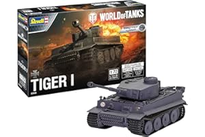 Revell 03508 Tiger I World of Tanks Modellbausatz für Einsteiger mit dem Easy-Click-System, farbige Bauteile