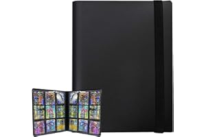 KAHEIGN 9-Pocket Trading Card Album, 216 Pockets PU Leather Card Folder Card Binder Holder Album with Elastic Strap for Pokemon Yu-Gi-Oh Sports Game Cards Collect