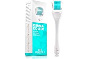 Derma Roller par Project E Beauty | Soin anti-âge | 540 micro-aiguilles en titane de qualité A | Stimule le collagène et l'élastine | Micro-exfoliation | Réduit les cicatrices et les rides