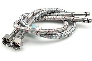 Xcel Home 2 connettori flessibili per rubinetto M10 x 1/2 (600 mm) | 10 lunghezze | Coppia di raccordi flessibili BSP per cucina/lavabo monoblocco | Acciaio inossidabile intrecciato