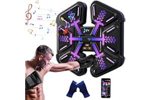 AGRDEED Music Boxing Machine, Music Boxing Machine with Boxing Gloves, LED Wall Mounted Boxing Target with 9 Speed Modes and Counting Mode for Exercise