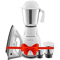 Lifelong Power - Pro 500 Watt 3 Jar Mixer Grinder with 3 Speed Control and 1100 Watt Dry Non-Stick soleplate Iron Super…