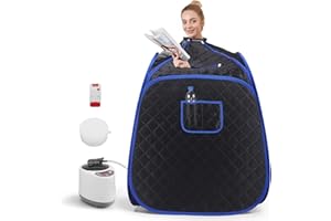 TLPEMN Sauna de Vapor Portátil 85 * 85 * 84CM, 9 Configuraciones de Temperatura y Sala de Sauna Equipada con Motor de Vapor de 2.6L, Sauna de Vapor de Tela Impermeable para Desintoxicación, Relajación