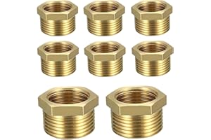 ROSYLEVE 6 szt. redukcja 3/4 do 1/2 mosiężna złączka redukcyjna gwintowana 3/4 cala gwint zewnętrzny do 1/2 cala gwint wewnętrzny do podłączenia rur, przemysłu, gospodarstwa domowego