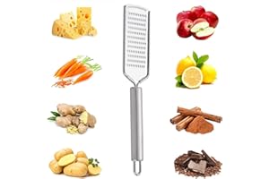 D.A.Y. REPUBLIC Stainless Steel Flat Zester Grater, 1 Pack, 23.5cm, Perfect for Grating, Garlic, Parmesan Cheese, Chocolate, Lemon and Limes, Durable and Rust Proof Zester, with Hanging Hole (1 Pack)