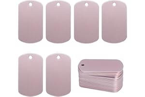 STAYMAX Lot de 25 étiquettes vierges en aluminium - Gravure vierge - Personnalisable - Rose