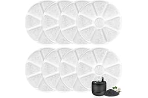 BISENKUD Pack of 8 Cat Fountain Filters for Philips PAW3210/02 Drinking Fountain, Activated Carbon Replacement Filter, Triple Filter Systems