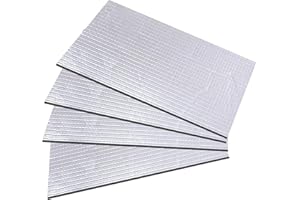 RGEVGER 4 Pcs Car Sound Proofing, Car Sound Deadening Mat Self Adhesive Waterproof Moisture Proof, Multifaction Noise and Heat Insulation Close Cell Foam Material, for Hood Ceiling Door Cars Floors Roofs