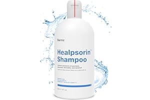 DERMZ Therapeutic Psoriasis Shampoo (500ml) Salicylic Acid & Dermosoft® 1% - Treatment for Dry, Itchy & Flaky Scalp - Severe Dandruff, Dermatitis - Healpsorin