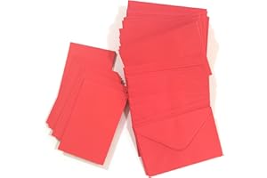 C.CASA JEYEFFE 100 sobres de colores, sobres pequeños, 7 x 11,2 cm, mini sobres, para tarjetas, bodas, fiestas, cumpleaños, regalos y tarjetas de felicitación (rojo)