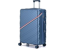CALDARIUS Suitcases | Lightweight | Hard Shell Suitcases | 4 Silent Dual Spinner Wheels | TSA 3 Digit Combination Lock | Aluminium Telescopic Handle | Luggage Sets (Blue, Large)