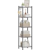 SONGMICS Banyo Rafı, Ayaklı Raf, Metal, Sağlam, 100 Kg'a Kadar Taşıma Kapasitesi Lgr23Bk