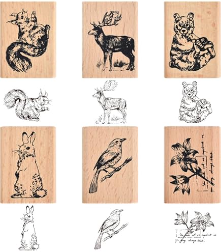 Scatola Timbri Animali Heyda - 15 Timbri In Legno, 1,5x1,5cm - Foto 3