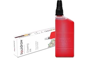 LIQUIDRAW Encre à dessin étanche pour stylo technique Rouge 25 ml Compatible avec les stylos Isograph Rotring