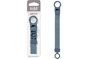 BIBS Loop Pacifier Clip - Sleek, Secure One-Handed Operation, Fits All BIBS and Most Brands, Machine Washable, Slim Profile for Comfort, Ages 0+ - Petrol