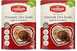 Linwoods Milled Flax,Chia Seed, Apple & Cinnamon 200 g (Pack of 2)