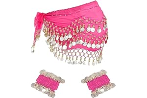 XDGBGFN Bauchtanz Hüfttuch Set Damen Bauchtanz Accessoires Gürtel Chiffon Bauchtanz Hüfttuch Gürtel