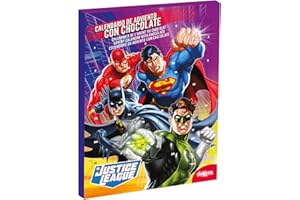 dekora - Calendario de Adviento Liga de la Justicia – 24 chocolatinas de chocolate con leche – 50g – Licencia oficial – Navidad para niños