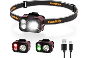 EverBrite Lampada Frontale LED Ricaricabile, 45g Ultra Leggera, IP67 Impermeabile, 7 Modalità con Clip, Luce Rossa & Verde, Mini Frontale per Jogging, Escursionismo, Campeggio, Viola
