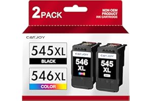 CATJOY 545XL 546XL Ink Cartridges Replacement for Canon 545XL 546XL Ink Cartridges PG-545 XL CL-546 XL for Pixma TS3355 TS3350 TS3150 MG3050 MG2550S MG2950 (1 Black 1 Tri-Colour)