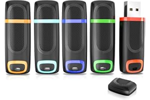 Vansuny - Memoria USB 3.0 16 GB Pack 5, Pendrive USB 16GB Alta Velocidad con indicador LED y Tapa para PC, Desktop, Portátil, Audio de Coche, Consolas de Juegos(Cian, Verde, Naranja, Rojo, Azul)