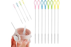 Jeffdad Confezione da 12 spazzole per la pulizia della cannuccia, 20 cm di lunghezza, in morbido nylon, spazzola extra lunga per tazze, bottiglie d'acqua e tubi