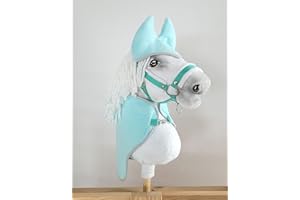 SUPER HOBBY HORSE Set für Steckenpferd A3: Decke + Ohrenschützer. Kein Pferd enthalten. Helle Minze.