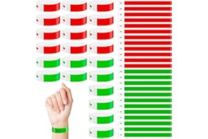 UMILKI 600pcs Pulseras de Entrada Impermeables de Eventos, Pulseras de Papel para Eventos Impermeables Pulseras Identificativas Pulseras de Fiesta Discoteca para Entradas de Eventos/Festivales(verde/rojo)