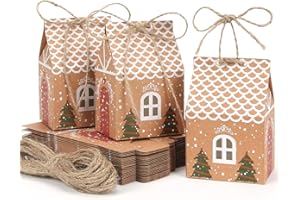 Sprinlot 30 Pezzi Scatole Regalo Natale, Scatole Cartone Natalizie, Confezioni Regalo per Caramelle Cioccolato Biscotti