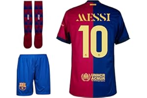 Gokaynex Barcelona LMS10 #10 koszulka dziecięca z szortami i skarpetkami, nowy sezon 24/25, trykot dla dzieci, specjalny design, limitowana edycja, koszulka dla dzieci, fanów piłki nożnej (4-13 lat)