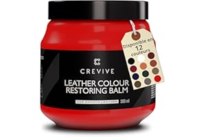 CREVIVE Kit de réparation pour cuir Rouge 300 ml – Entretien du cuir – Réparation du cuir – Canapé – Siège auto