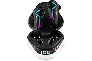 ROTTER® Cuffie Bluetooth Inalámbriche per Gaming: Latenza Ultra Bassa di 50ms, Modalità Musica ad Ampio Spettro, Effetti di Luce Unici, Microfono di Alta Qualità, Comfort Ergonomico